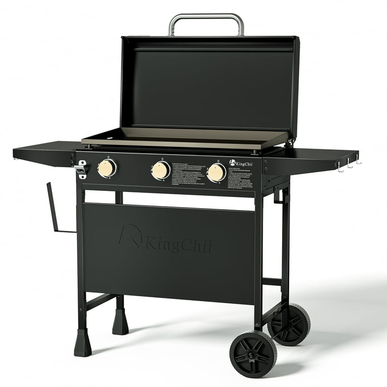 KingChii 3 Burner 28 Propane Griddle with Hard Cover for Camping Tailgating BBQ Parties Backyard Patio