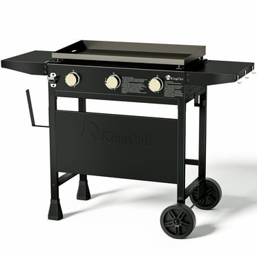KingChii 3-Burner 28" Propane Griddles Outdoor Flat Top Gas Grill Griddle for Camping, Tailgating, BBQ, Parties, Backyard & Patio