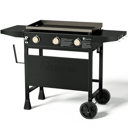 KingChii 3-Burner 27" Propane Griddles Outdoor Flat Top Gas Grill Griddle for Camping, Tailgating, BBQ, Parties, Backyard & Patio