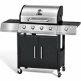 thumbnail image 1 of KingChii 4-Burner Propane Gas Grill with Side Burner and Side Table, Stainless Steel Outdoor BBQ Grill for Camping Patio Cooking, 1 of 15