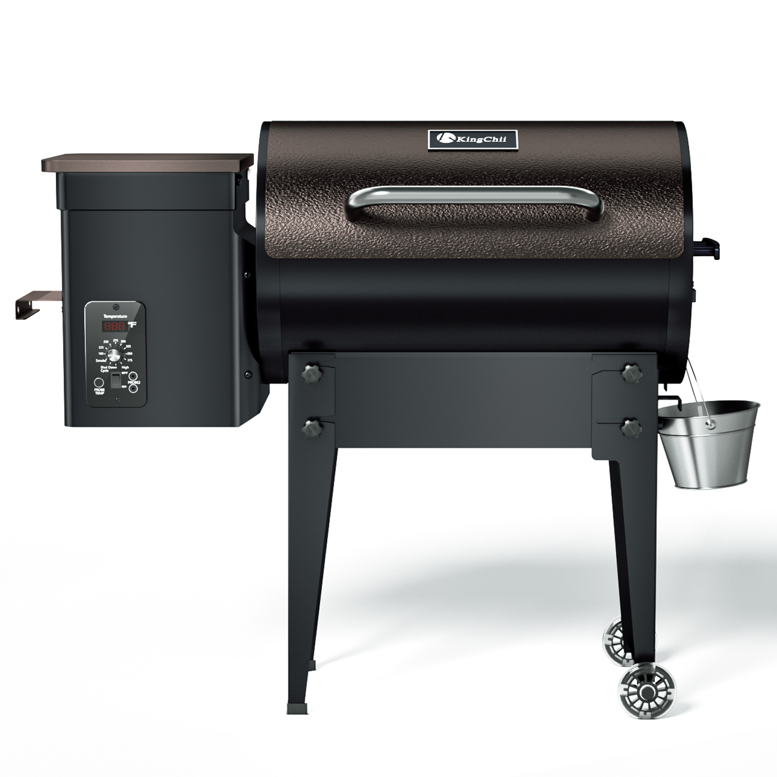 KingChii 456 sq. in Wood Pellet Smoker & Grill BBQ with Auto Temperature Controls, Folding Legs for Outdoor Patio RV, Bronze - image 1 of 10