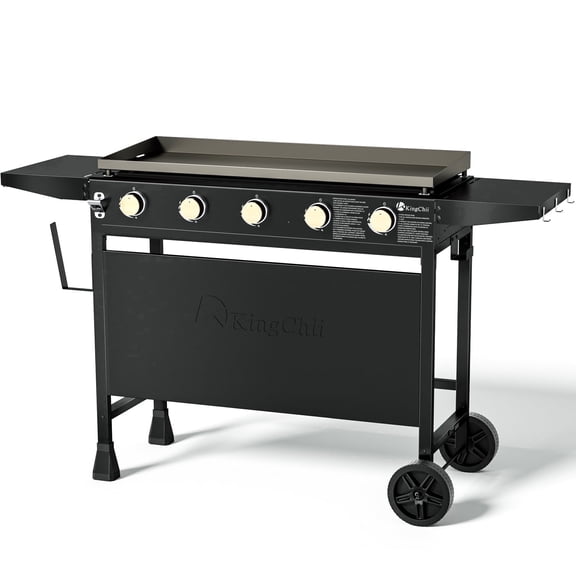 KingChii 5-Burner 38" Propane Griddle for Camping, Tailgating, BBQ, Backyard & Patio