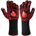 thumbnail image 1 of KingChii BBQ Gloves, 1472°F Heat Resistant Grilling Gloves with Non-Slip Silicone Grip, Long BBQ Oven Gloves for Grilling, Smoking, Cooking, Baking and Frying, Red, 1 of 9