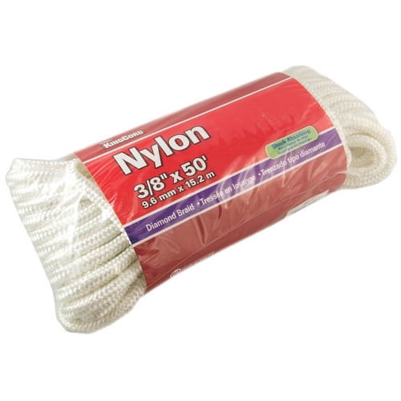 KingCord 3/8in. x 50ft. Nylon Diamond Braid Rope
