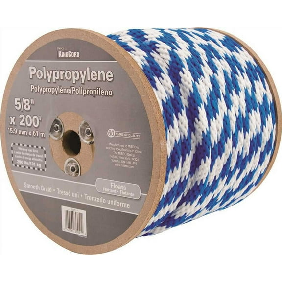 KingCord 300551 Polypropylene Twisted Rope Reel 3/4" x 150', Yellow