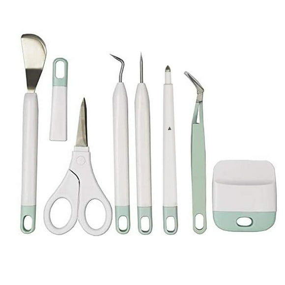 KingFinger 7 pcs Craft Vinyl Weeding Tools Set Basic Craft Tools for Cricut/Silhouette/Siser, Mint
