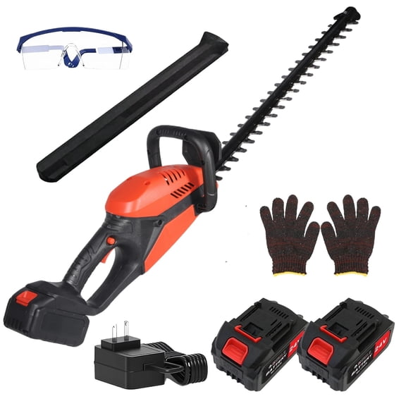 KingFurt 21V Cordless Hedge Trimmer, 20 Bush Trimmer, Handheld Hedge Cutter,Battery and Charger Included