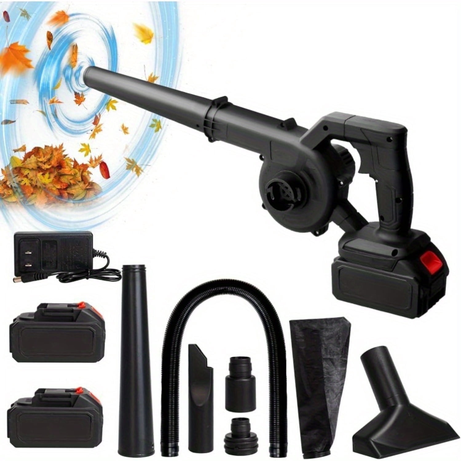 KingFurt 21V Cordless Leaf Blower and Vacuum, Lightweight, Handheld 2-in-1