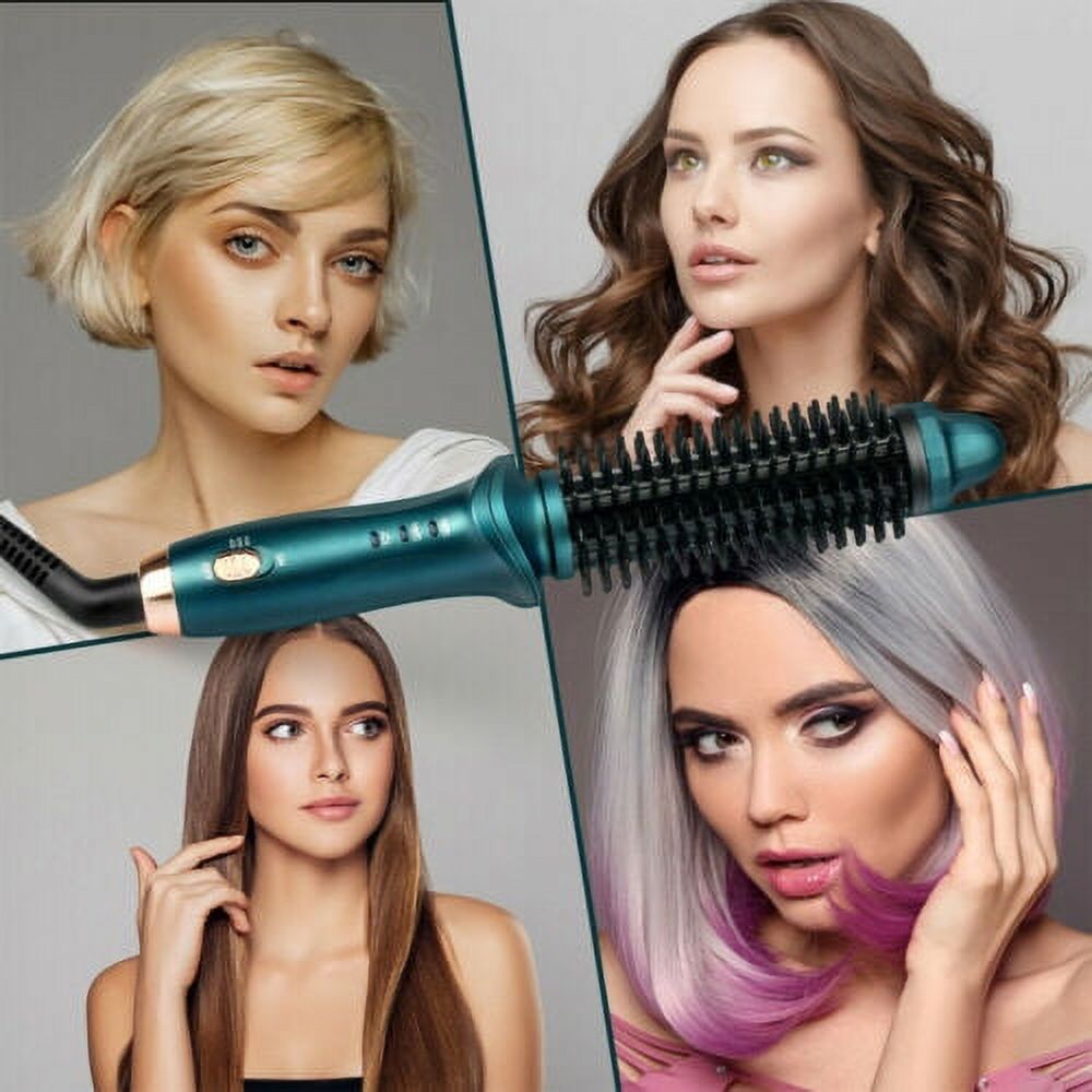 KingFurt 2In1 Professional 2Way Rotating Curling Iron Hair Brush