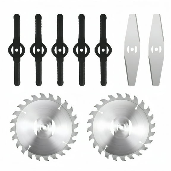 KingFurt 6-Inch Universal Weed Eater Wacker Blades Kit - 2 Circular Saw + 2 Metal Blades + 5 Nylon Trimmer Blades, Bubble Bag Packaged