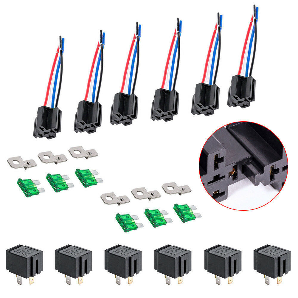KingFurt Bosch Style 4Pin SPST Relay Kit 12V DC 30A High Switching