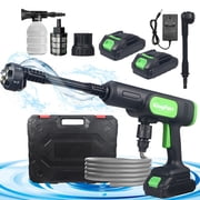 KingFurt Cordless Power Washer, Handheld Pressure Washer with 6-in-1 Adjustable Nozzle,16.4FT Drain Hose, Power Cleaner for Patio/Floor Fence/Cars