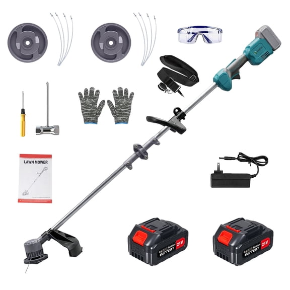 KingFurt Cordless String Trimmer, 14" Trimmer Weed Wacker, Brushless Weed Eater, 2Ah Battery and Charger Included for Weeds and Grass