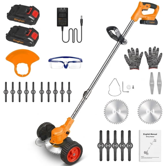 KingFurt Cordless String Trimmer with Adjustable Handle Lightweight Electric Weed Wacker for Effortless Lawn Care