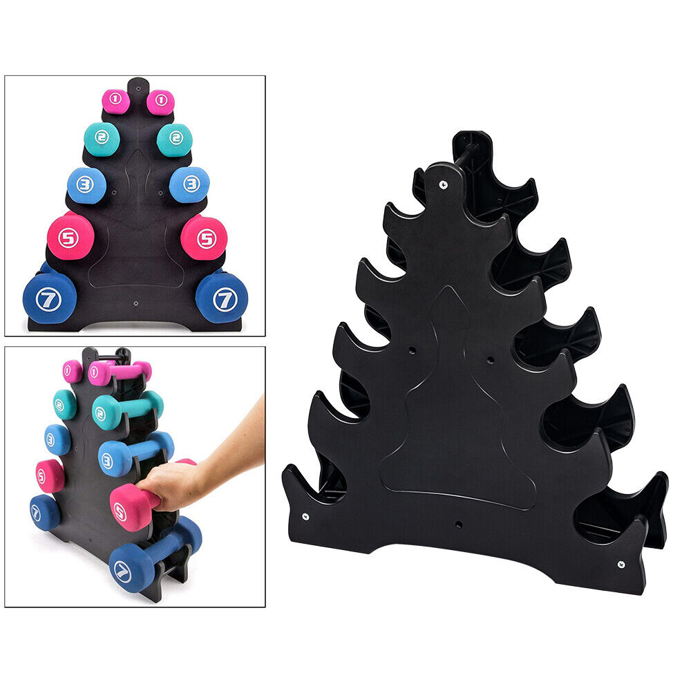 KingFurt Dumbbell Weight Holder Rack Barbell Storage Black PP Material