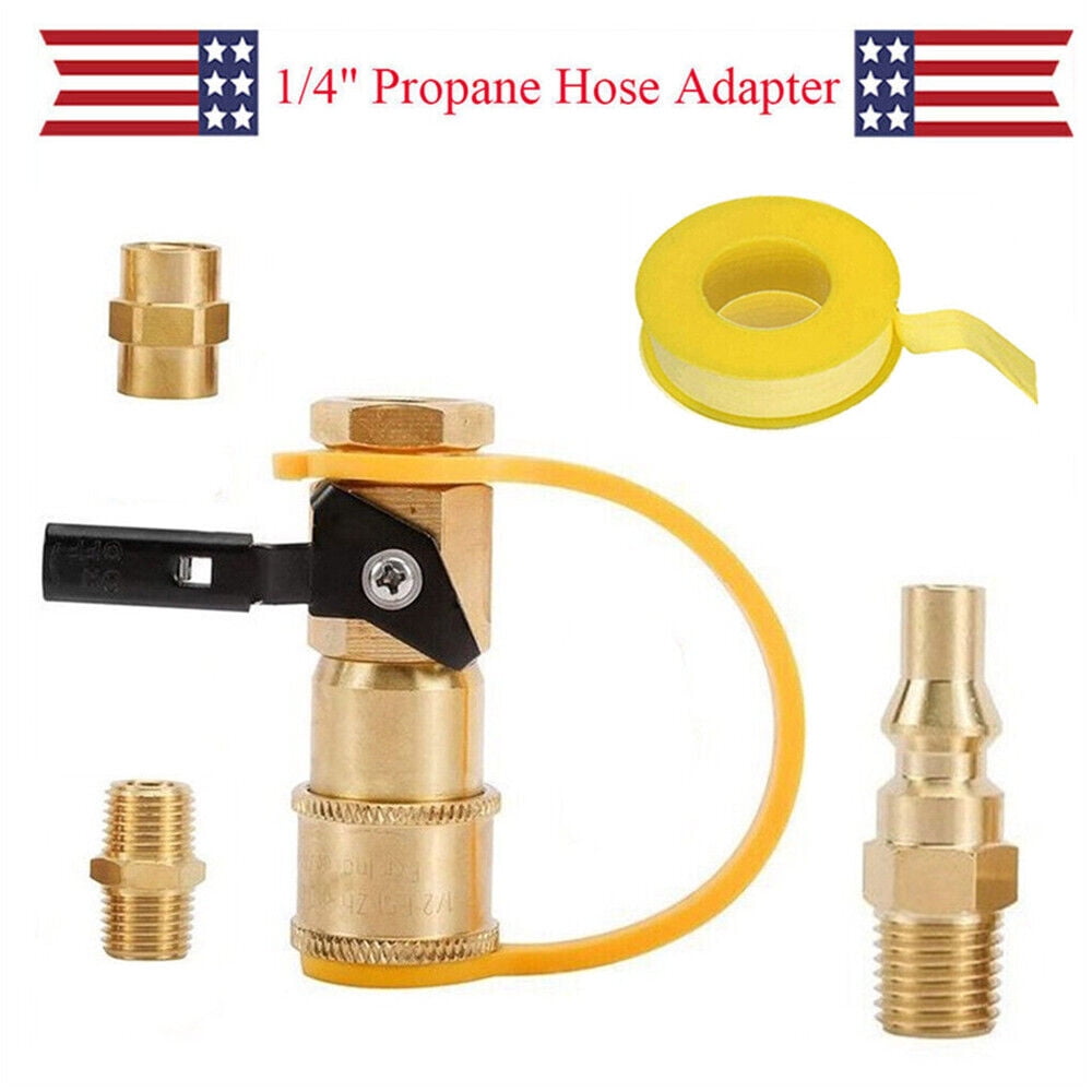 KingFurt Durable Brass 5Piece Set 1/4" RV Propane Quick Connect Gas