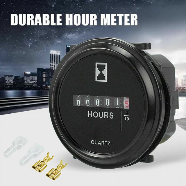 KingFurt Durable Hour Meter for Marine Boat Engine 2" Round Gauge 12v 24v Waterproof