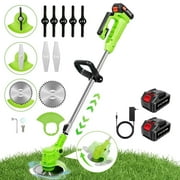 KingFurt Electric Cordless Grass String Trimmer Lawn Edger Weed Eater Cutter + 2 Battery
