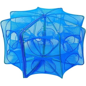 Folded Fishing Bait Trap in Red Nylon Rope Crab and Minnow Trap for Catching Crawfish, Lobster, Shrimp Easy to Use