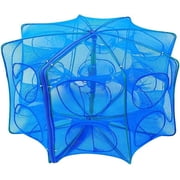 Folded Fishing Bait Trap in Red Nylon Rope Crab and Minnow Trap for Catching Crawfish, Lobster, Shrimp Easy to Use
