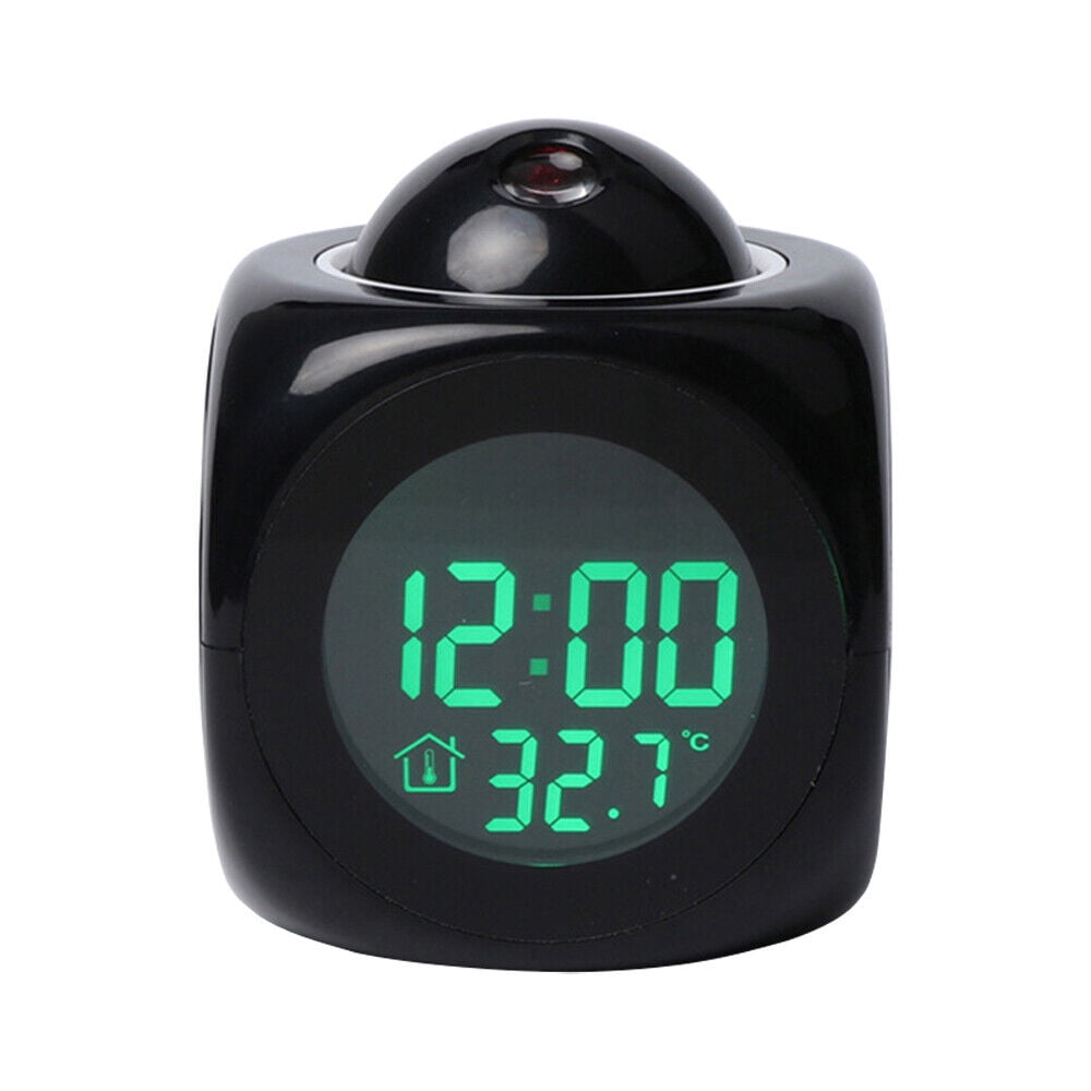 KingFurt LCD Projection Clock with Time Projection, Voice Broadcast ...