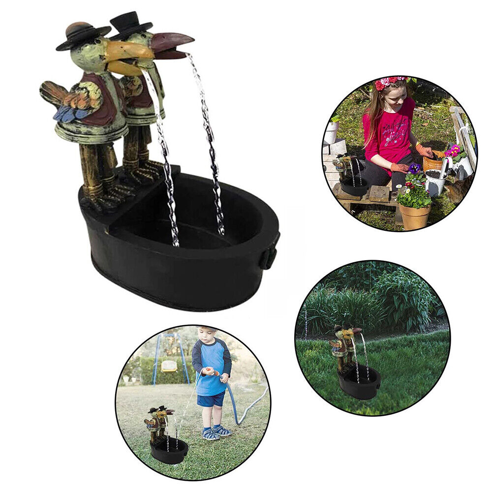 KingFurt Retro Crow Water Fountain Yard Art Decor High Quality Resin