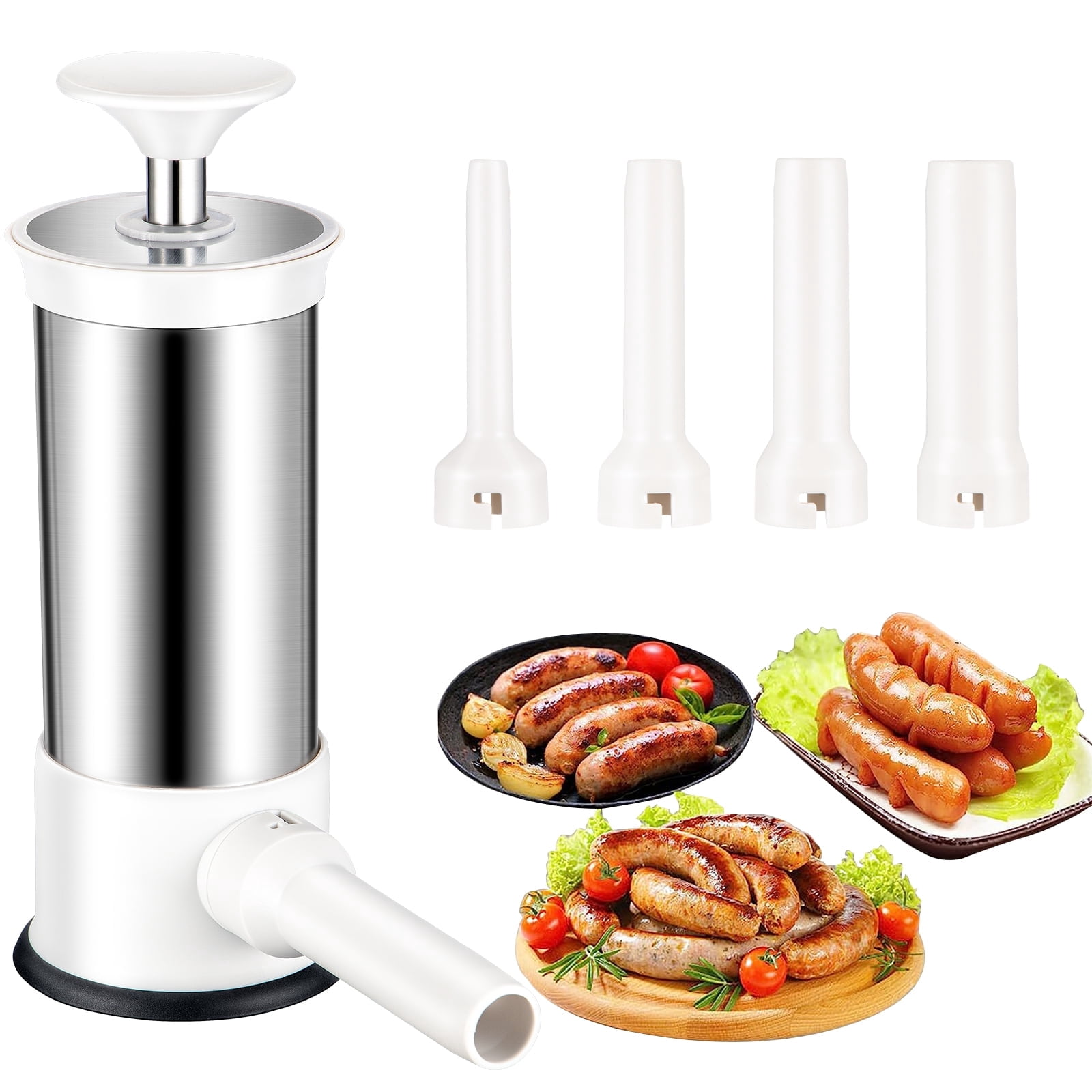 KingFurt Sausage Stuffer with 4 Different Sizes Stuffing Tubes
