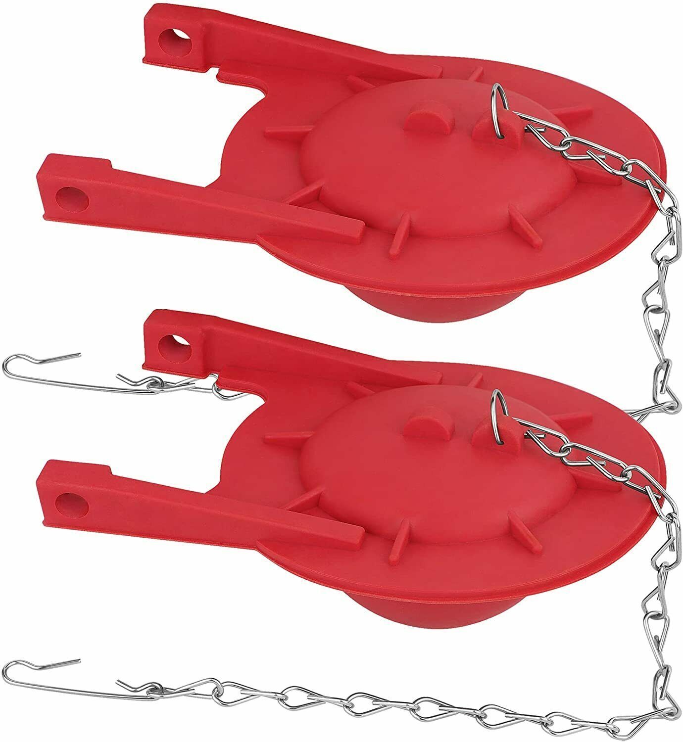 KingFurt Universal 3Inch Toilet Flapper Red Rubber Adjustable for High