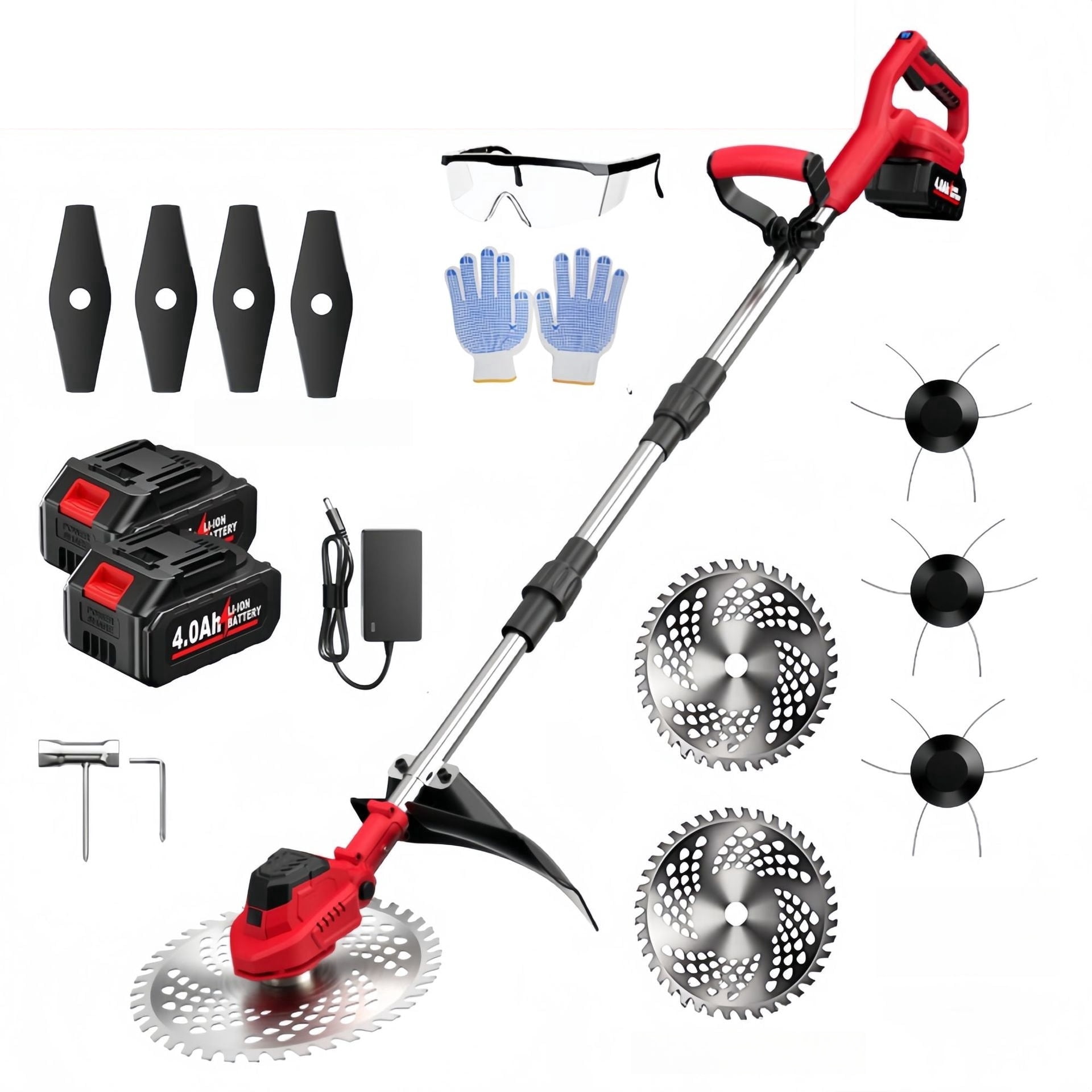 KingFurt Weed Wacker Eater, Cordless String Trimmer,Battery Powered Electric Edger Lawn Tool,With Steel String Blades And 9 Inch Cutting Width