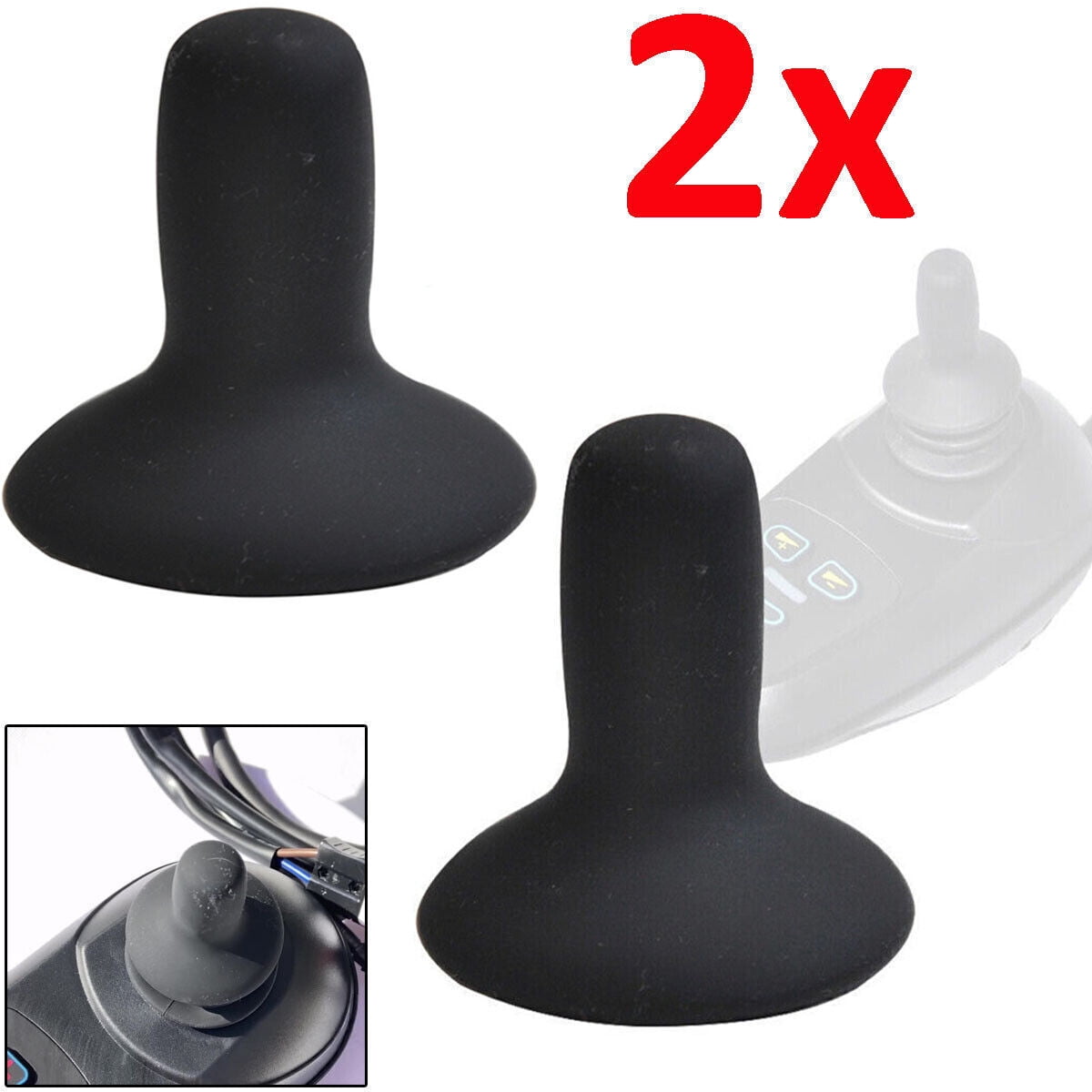 KingFurt Wheelchair Joystick Knobs 2Pack Rubber Buttons for Electric