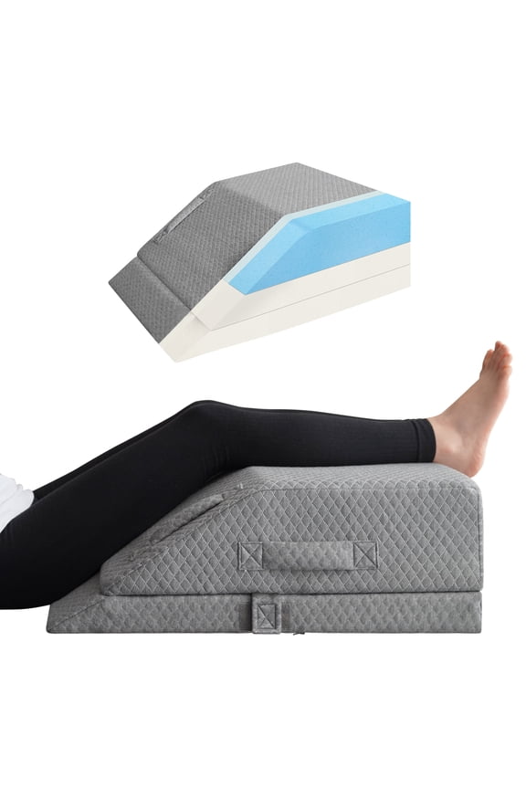Adjustable Leg Elevation Pillows for Swelling, Cooling Gel Memory Foam Wedge Pillows for after Surgery, Sciatica Back Knee Hip Ankles Pain Relief