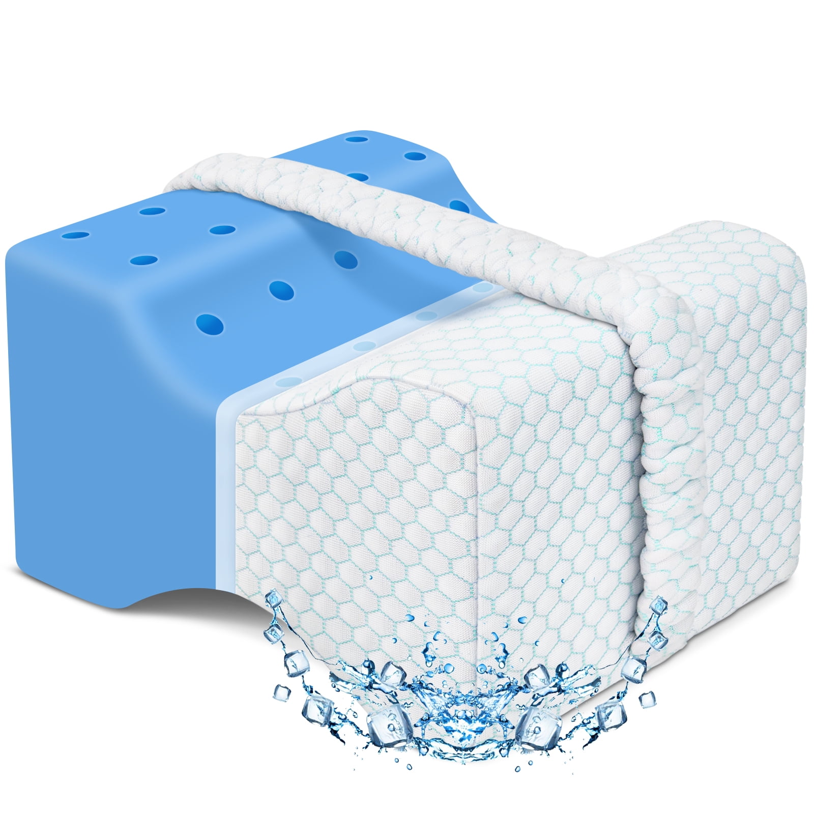 KingPavonini Cooling Knee Pillow for Side Sleepers, Gel Memory Foam Leg Pillows for Sleeping