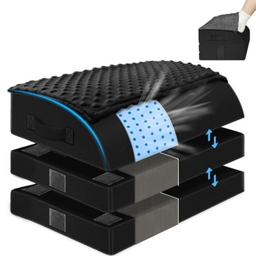 KingPavonini Foot Rest Under Desk for Office Use,  3 Layer Adjust Memory Foam Foot Stool with Feet Warm Pocket Black