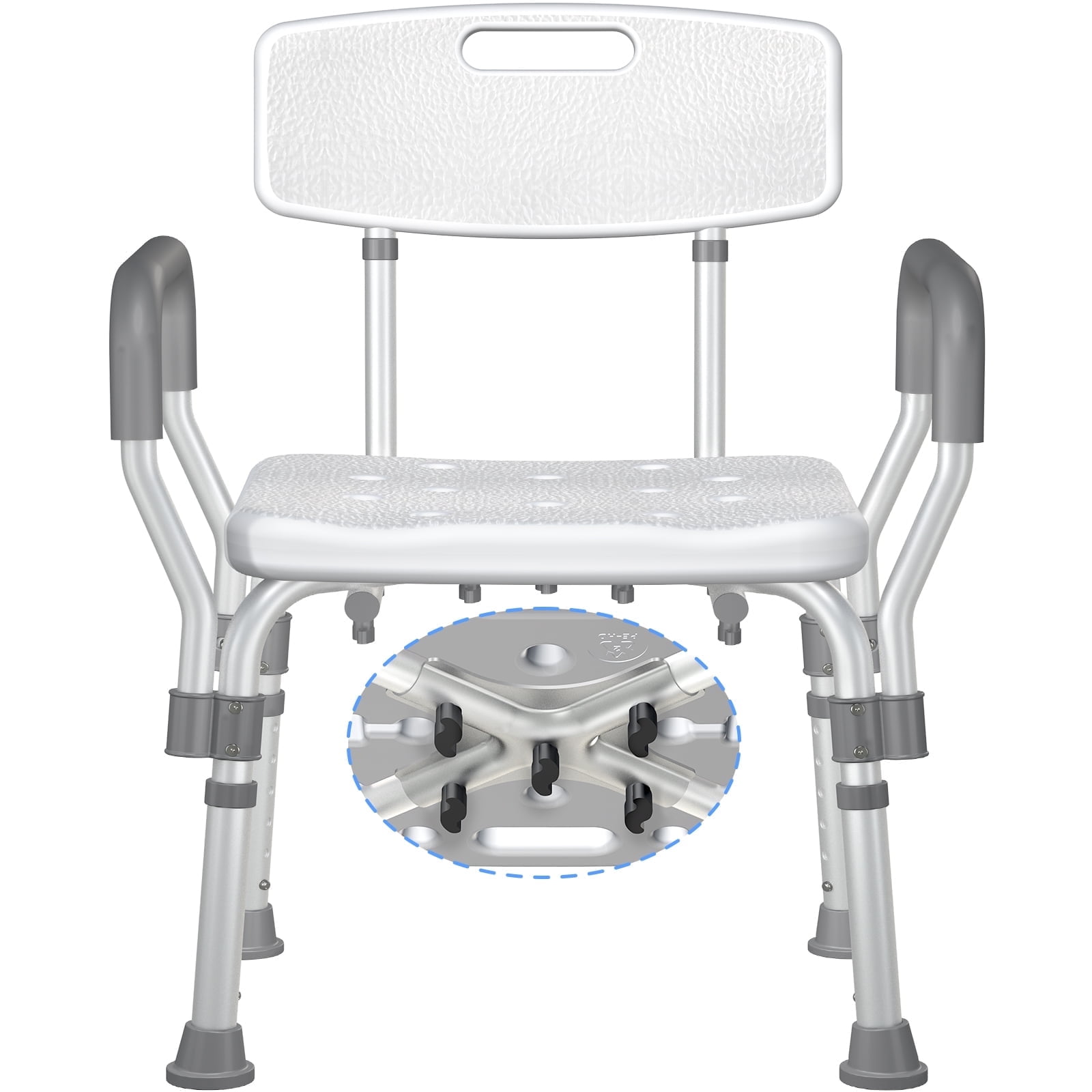 KingPavonini Shower Chair with Arms and Back for Bathtub, 400LBS Capacity, Bath Seat for Elderly, Adults & Disabled