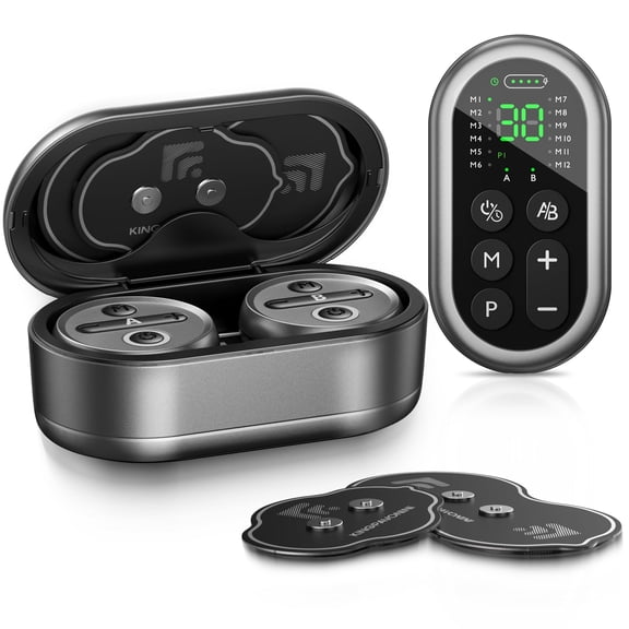 KingPavonini Wireless TENS Unit Muscle Stimulator, 48 Modes, Model HZ9151B | 2 Channel, Portable TENS EMS for Office Home Travel