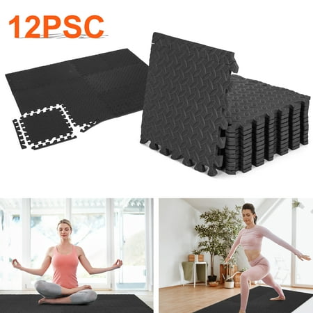 KingShop 12pcs Interlocking Foam Mats Tiles Gym Shock Absorbing Sports Yoga Mats Comfortable Venue Equipment Home Flooring Mats