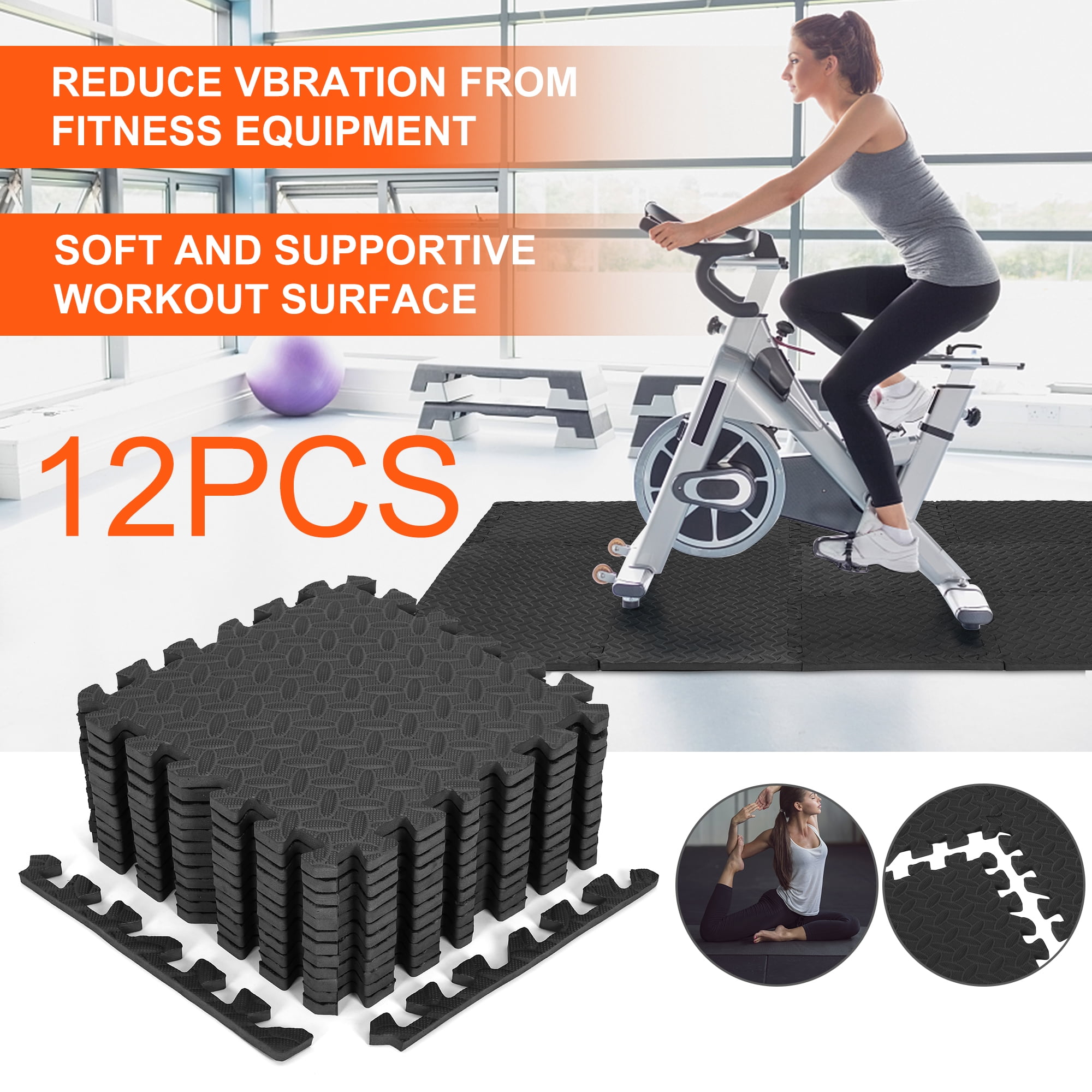 KingShop 12pcs/set Thick Mat Extra Foam Interlocking Tiles Protective Flooring Eva Foam Mats Tiles Gym Floor Mat Home Floor Mat