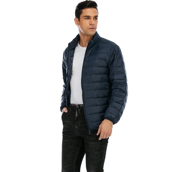 KingShop Mens Snow Down Jackets Light Down Alternative Puffer Jacket Bubble Coat Down Puffer Jacket Black