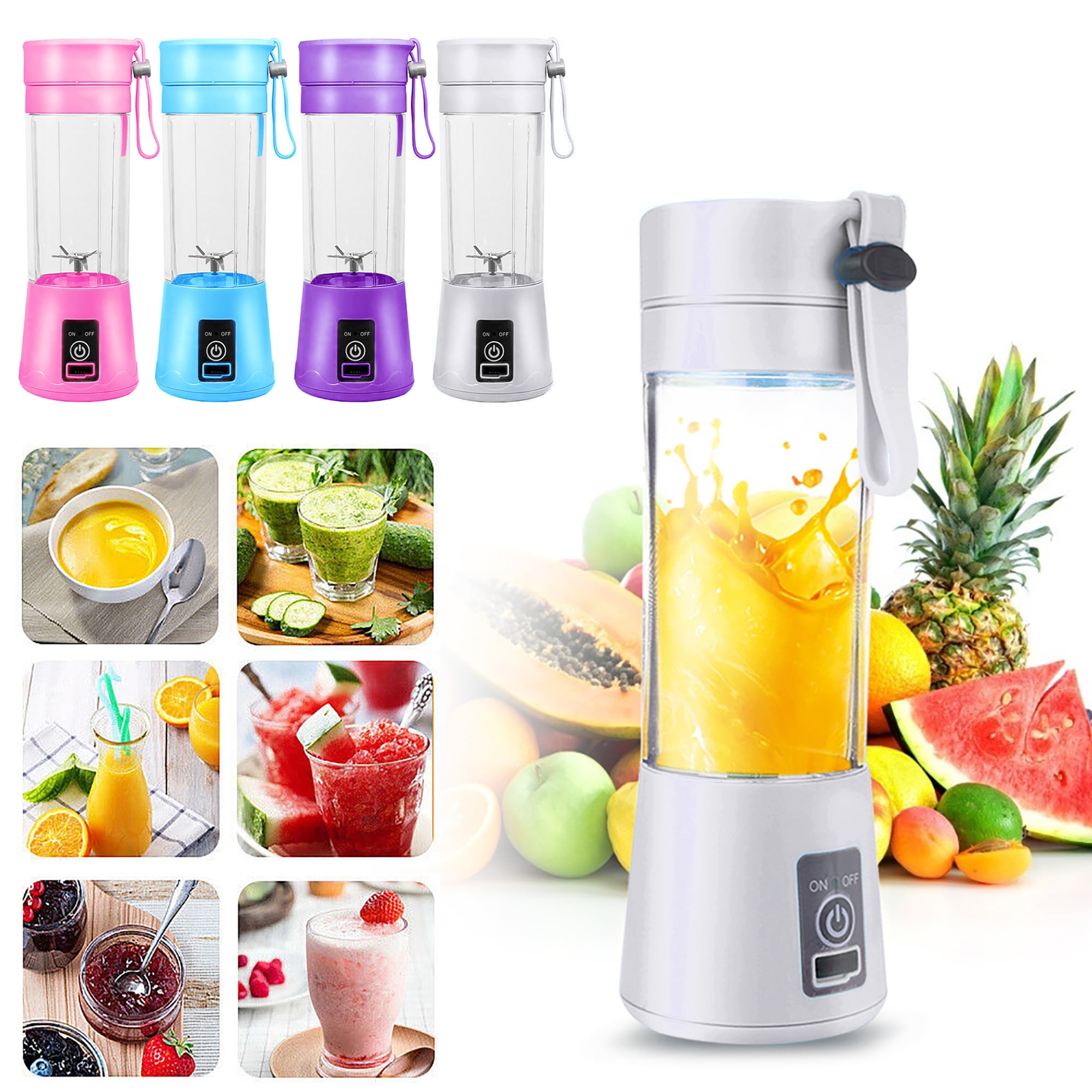 MKHS Portable Blender, Travel Blenders for Shakes and Smoothies with 6  Blades, Usb Personal Size Blender for Kitchen,Home,Gym,Travel
