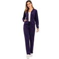 thumbnail image 1 of KingShop Velour Tracksuits for Women Long Sleeve Zipper Hoodie Jacket Long Pants 2 Piece Velvet Lounge Sets, 1 of 7