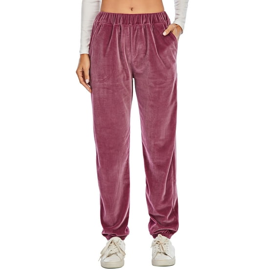 KingShop Women Velvet Pants Trouser Joggers Velour Sweatpants Winter Casual Active Yoga Sportswear Pants Velour Track Pants with Pockets