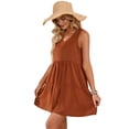 thumbnail image 1 of KingShop Women's V-Neck Tank Dress Summer Casual Tunic Dress Casual Cover Up Plain Tank Dress, 1 of 6