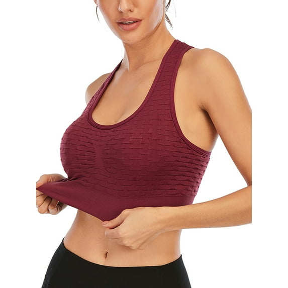 KingShop Womens Racerback Sports Bra Yoga Sports Bras Removable Pads Support Yoga Bras Active Gym Workout