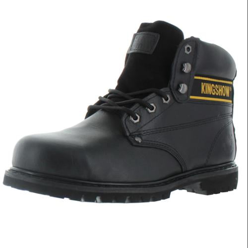 KingShow Men's 6" Steel Toe Leather Work Boots Goodyear Welt Size 12