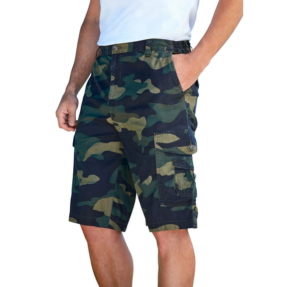 KingSize Men's Big & Tall 10" Side Elastic Canyon Cargo Shorts