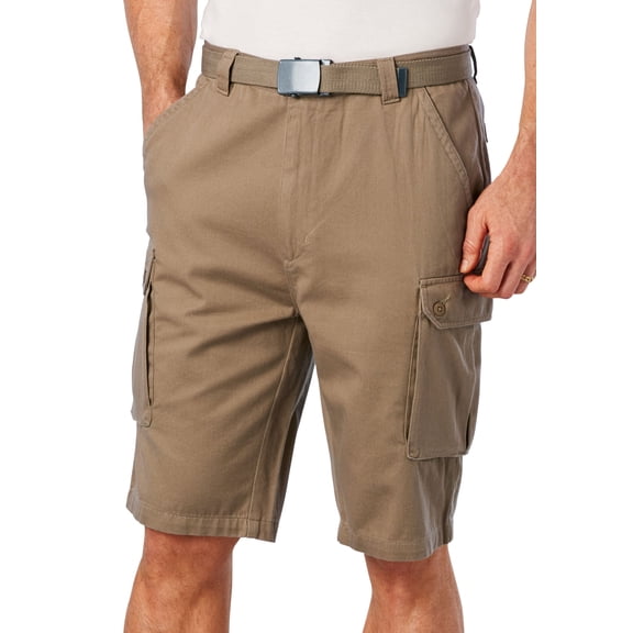 KingSize Men's Big & Tall 12" Side Elastic Cargo Short With Twill Belt