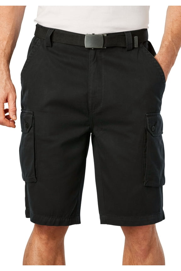 Men's Big & Tall 12" Side Elastic Cargo Short With Twill Belt