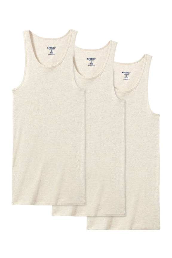 Men's Big & Tall 3-Pack Ribbed Cotton Tank Undershirt