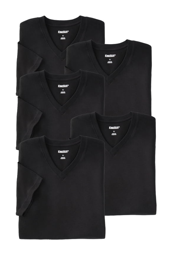 Men's Big & Tall 5-Pack Cotton V-Neck Undershirt