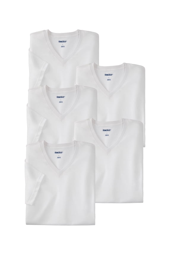 Men's Big & Tall 5-Pack Cotton V-Neck Undershirt